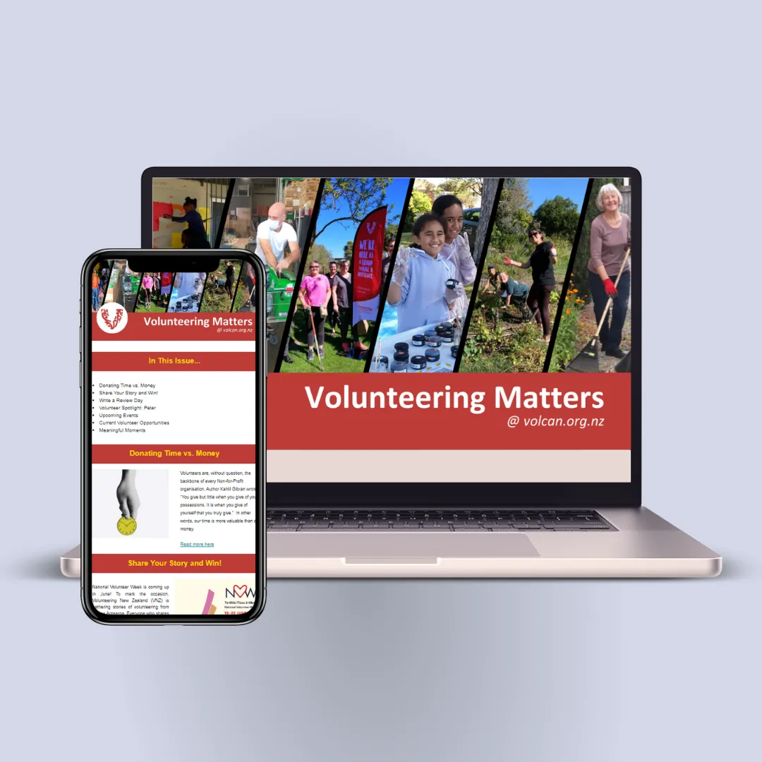 Laptop and phone Showing Newsletter